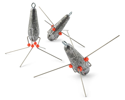 2, 3, 4 Ounce - Sputnik Spyder Lead Sinkers Fishing Weights for Saltwater & Surf Casting.