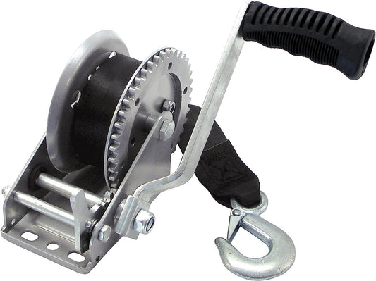 Shoreline Marine Heavy Duty Single Drive SL52338 Trailer Winch w/Strap 1,200lb.