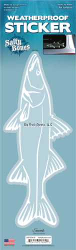 Salty Bones SBPS2476 Decal, Snook Plotted Style White