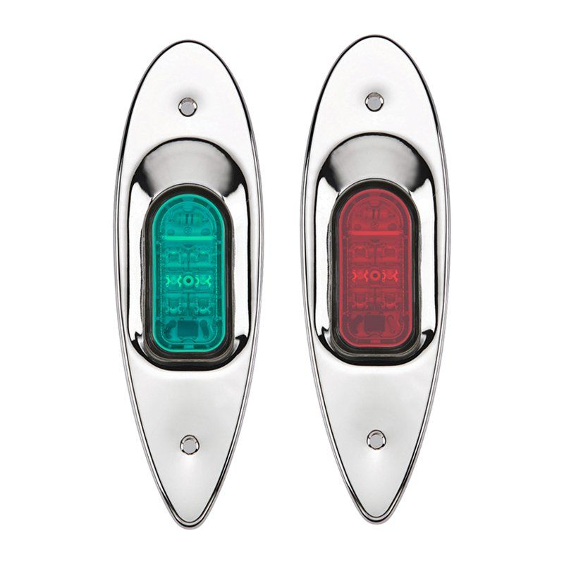 MarPac Shark Eye Side Light SS Flush Mount Red Green LED Navigation Light