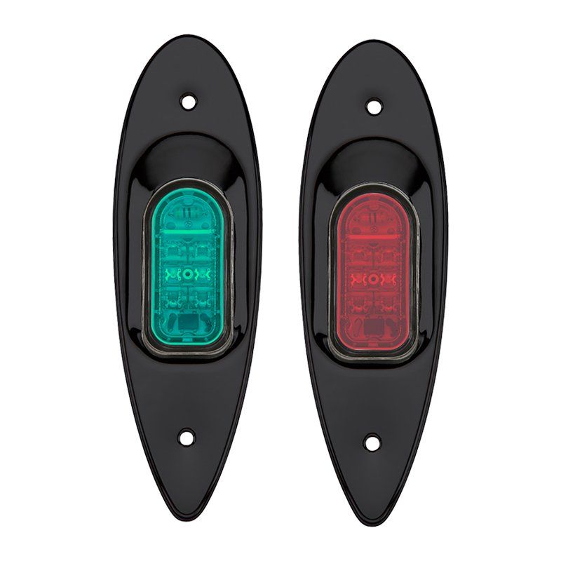 MarPac 7-6596 Advant LED Navigation Light RED-GREEN Boat Side Flush Mount BLACK