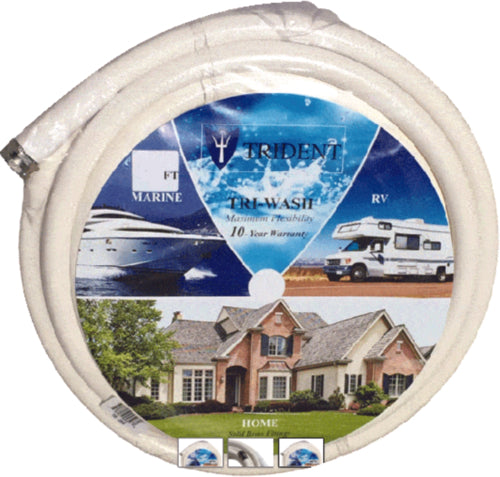 Trident Washdown Fresh Water Hose 25' Feet 5/8 ID Super Heavy Duty.