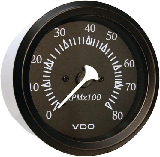 SeaChoice 15251; 8000 Rpm Tachometer Outboard Black/ Black