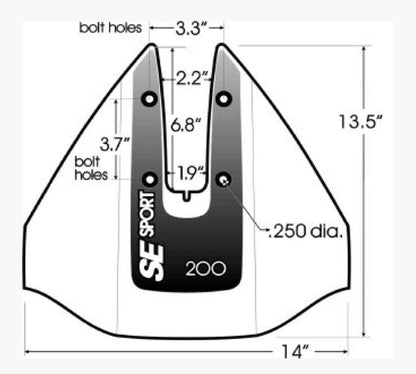 SE Sport SE200 Hydro Foil Black for 8 to 40 HP Outboard Motors