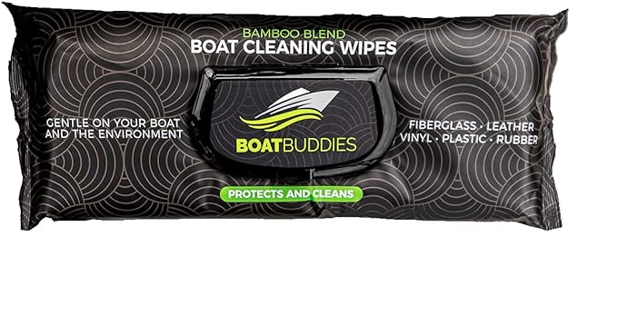 Boat Buddies 100% Bamboo Organic Cleaning Wipes Extra Large Vinyl Leather and Multisurface Cleaning Wipes