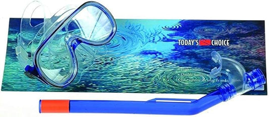 Transparent Blue - Kids Combo Snorkel Set w/Purge - PVC