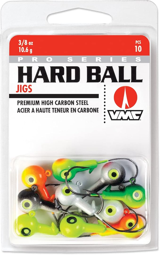 VMC Hard Ball Jig , Sinking 3/8 oz, #2/0 Hook, Assorted, 25pk