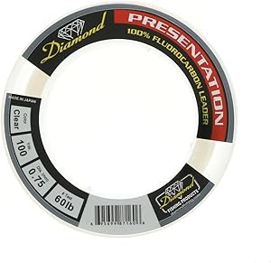 Diamond Presentation Fluorocarbon Leader Material 60Lb 100Yd Clear