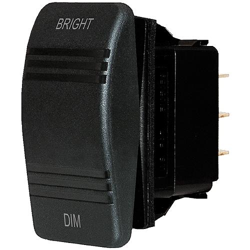 Carling Technologies Blue Seas Contura Rocker Switch, Mom On/Off/Mom On, Black 8291