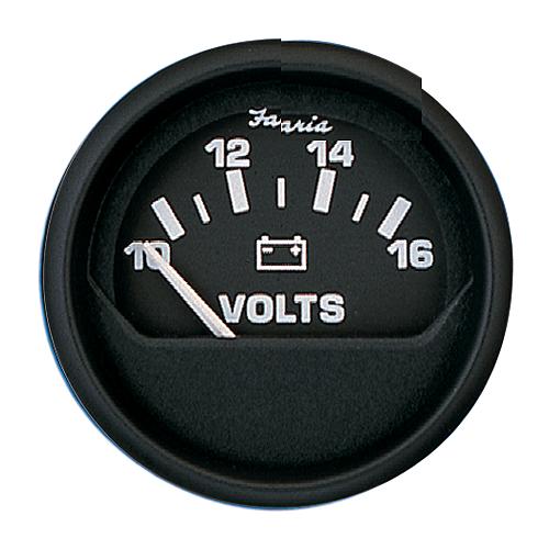Faria 12821 Euro 2" Voltmeter Gauge (10-16 VDC).