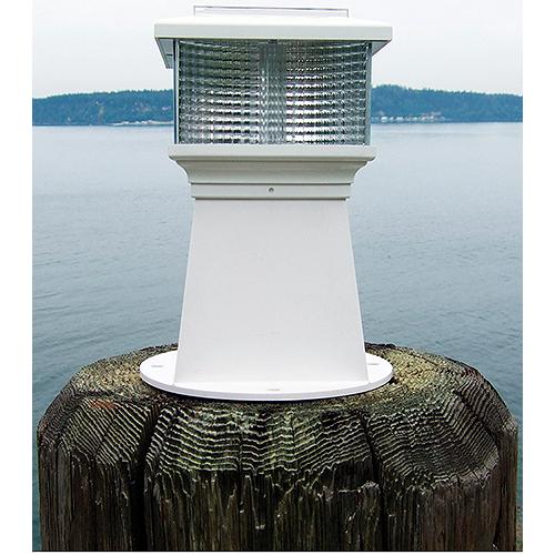 Dock Edge Solar Rechargeable Piling Light with Replaceable Battery.