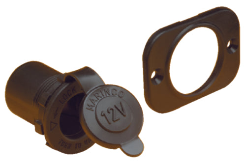 Marinco SeaLink Deluxe 12V Receptacle - Black.