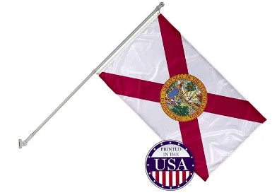 Premium Rod Holder Boat Flagpole Combo with Swiveling Mounts - (Florida) - 4.5' Foot.