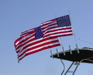 Premium Rod Holder Boat Flagpole with Swiveling Mounts - (No Flag) - 6' Foot.