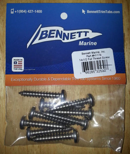 Bennett Trim Tabs H1174 #14 x 1-1/2″ Full Threaded Screw 9 Pack