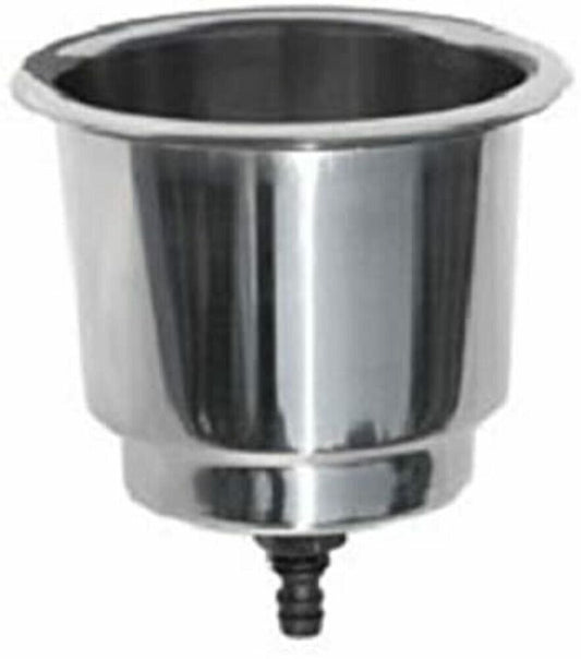 MarPac 7-0961 Marine Cup Stainless Steel Drink Holder with Drain OD 4.25" Inch.