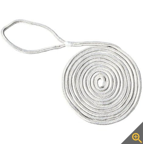 MarPac Twisted Nylon Dock Line (1/2” x 15’) - White.