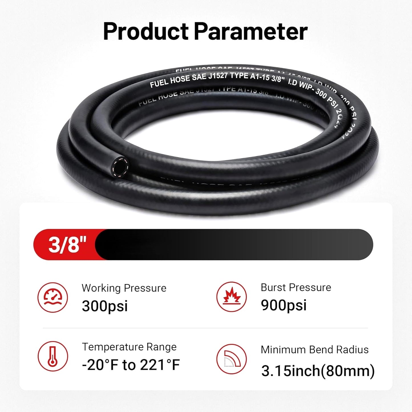MPI Marine 3/8" Per Foot Type A1-15 +A2 Low Permeation Series per Foot