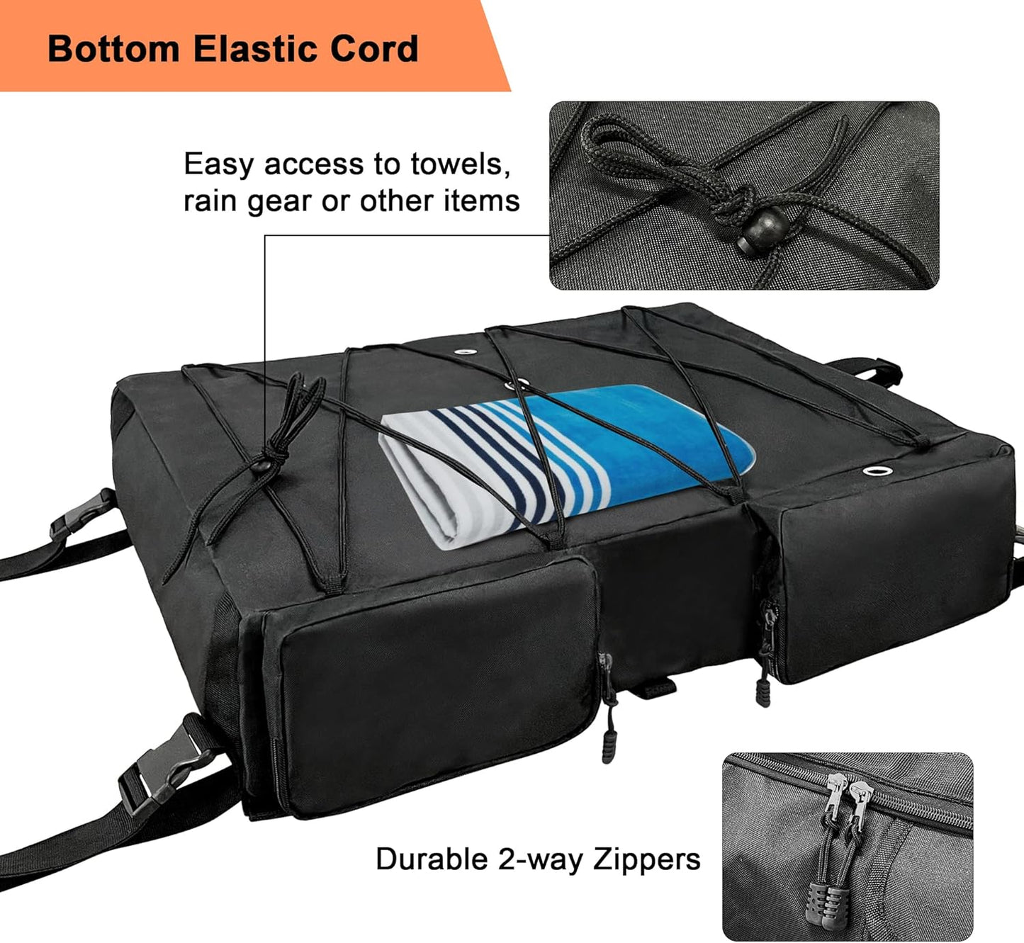 MarPac T-Top PFD (Large) Overhead Storage Bag (Black) - Holds Up to 6 PFD's 37" x 20" x 6".