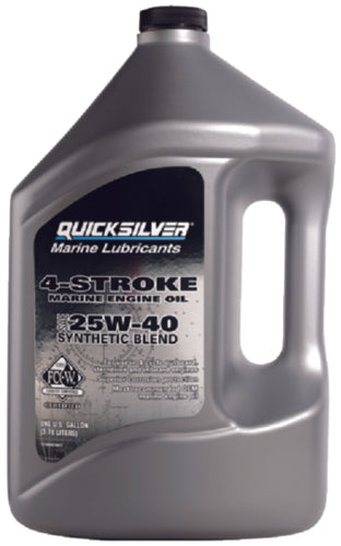 QuickSilver / Mercury 4-Stroke 25W-40 FC-W Synthetic Blen Outboard Motor Oil, 1-Gallon.