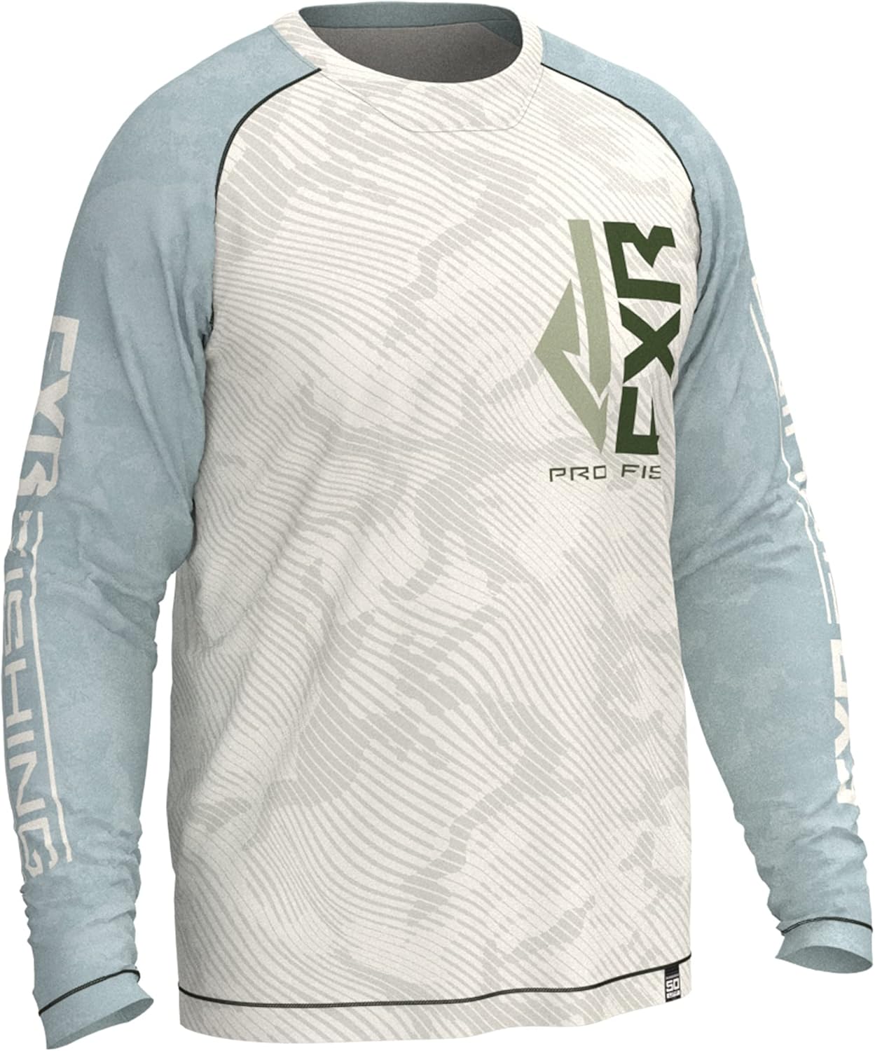 FXR Derby Air UPF Longsleeve Tee Lightweight Sunshield Bone Ice Camo - Medium