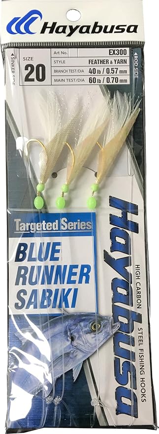 Hayabusa EX300 Feather and yarn Blue Runner 10 pack Size 20