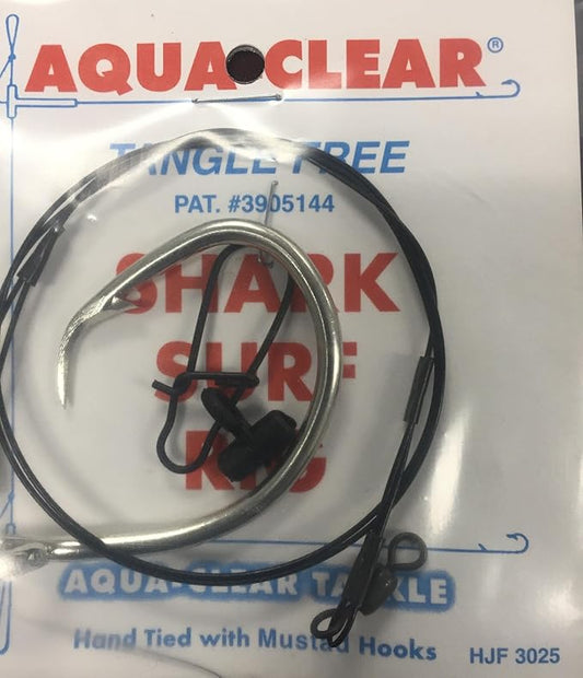 Aqua Clear Shark Surf Rig Lure with Fish Finder and 100-Pound Double Crimped Leads, 32-Inch