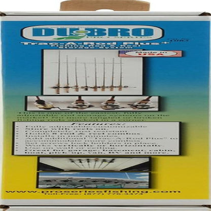 DU-BRO Fishing Trac-A-Rod Plus Storage System Holds 8 Rods with Reels Silver/White