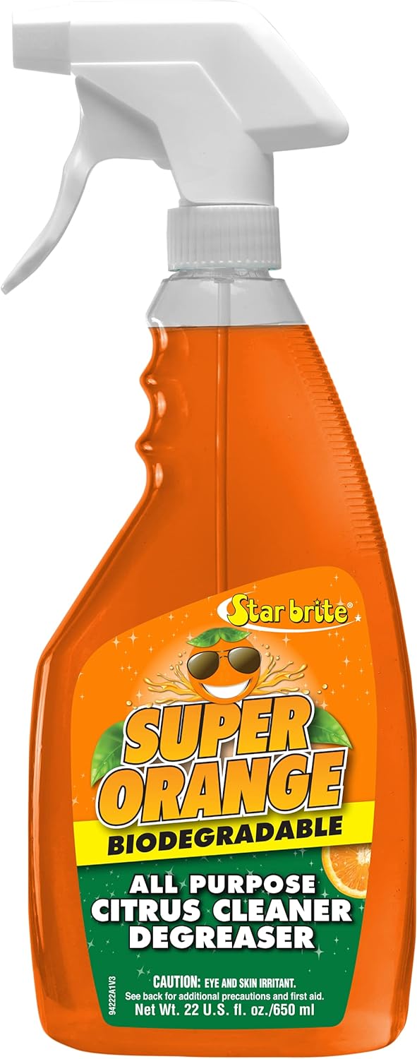 STAR BRITE Super Orange All-Purpose Citrus Cleaner Degreaser - Remove Dirt, Grime, Grease, Smudges, Oil & Gummy Residue - Biodegradable