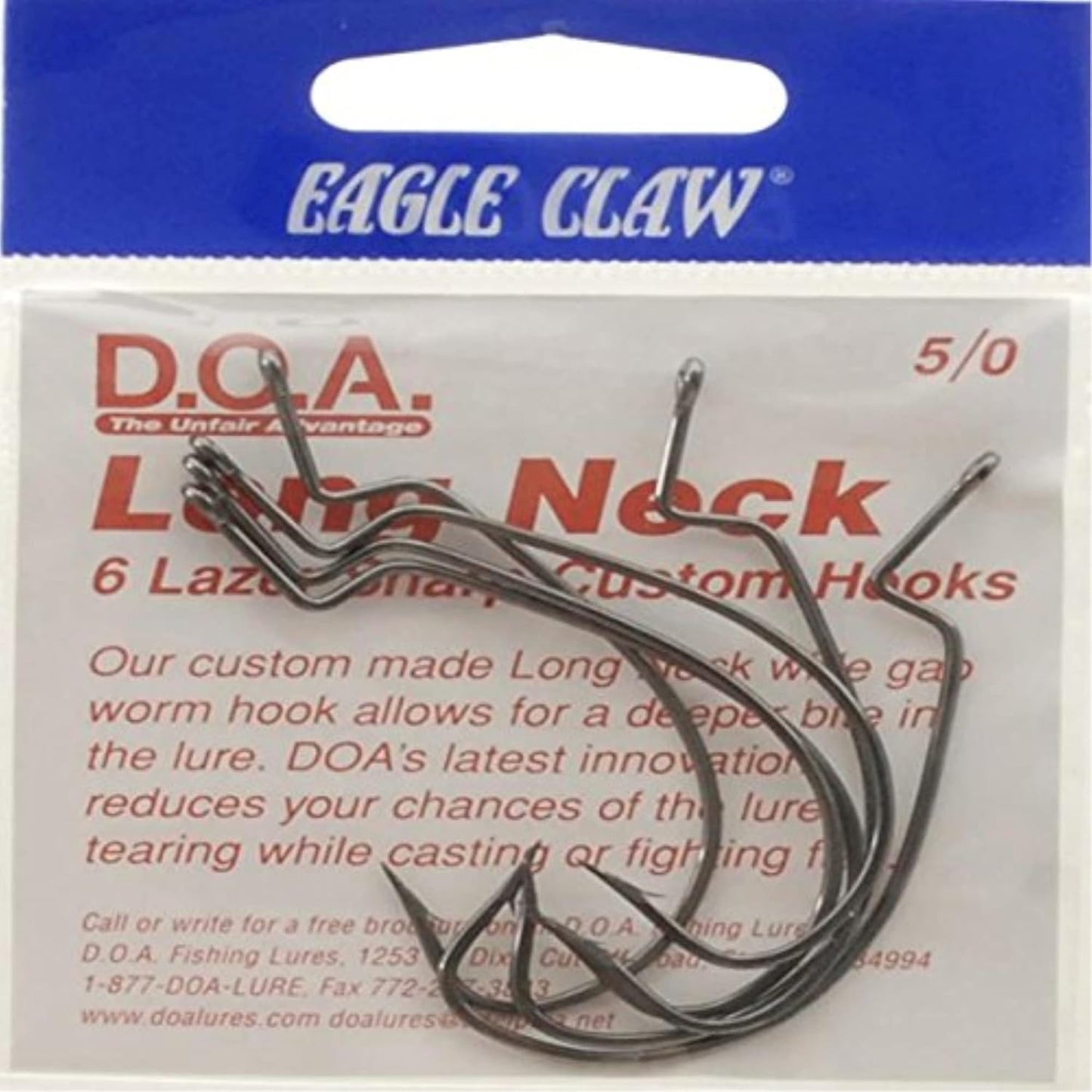 D.O.A. Long Neck Hook 33501 Fishing - Hook Size 5/0