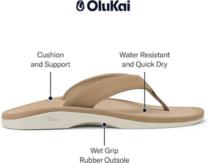 Olukai Ohana Warm Sand Women's Beach Sandals Water Resistant Flip Flops