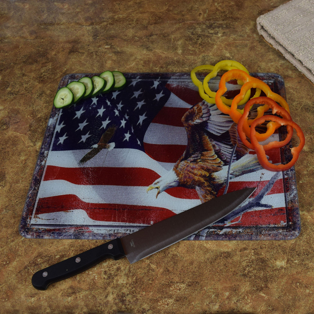 Rivers Edge 732 Cutting Board 12in x 16in - American Flag