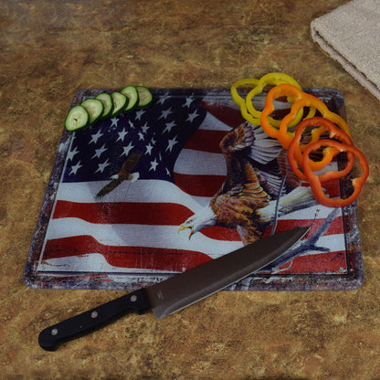 Rivers Edge 732 Cutting Board 12in x 16in - American Flag