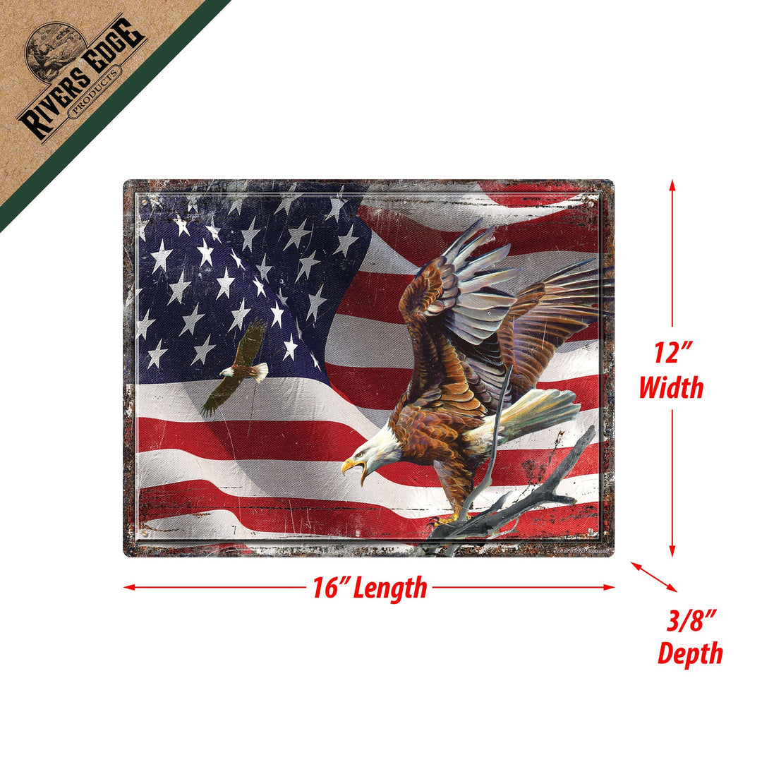 Rivers Edge 732 Cutting Board 12in x 16in - American Flag