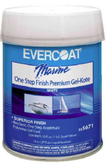 EverCoat One Step Finish Premium Gel-Kote White, 1-Pint.