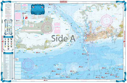 Waterproof Charts 7F Lower Keys Fishing Offshore Fish & Dive