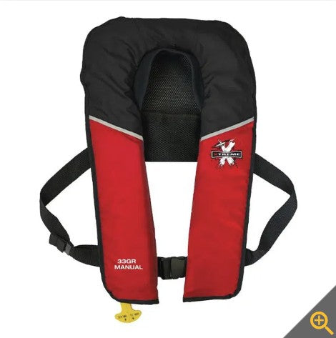 MarPac Xtreme 33 Manual Adult Inflatable Life Vest (Red/Black).
