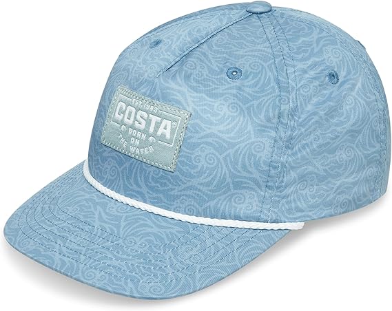 Costa Printed Unstructured Snapback Hat Woodcut Print Heron Blue