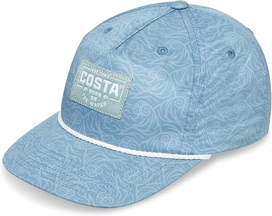 Costa Printed Unstructured Snapback Hat Woodcut Print Heron Blue