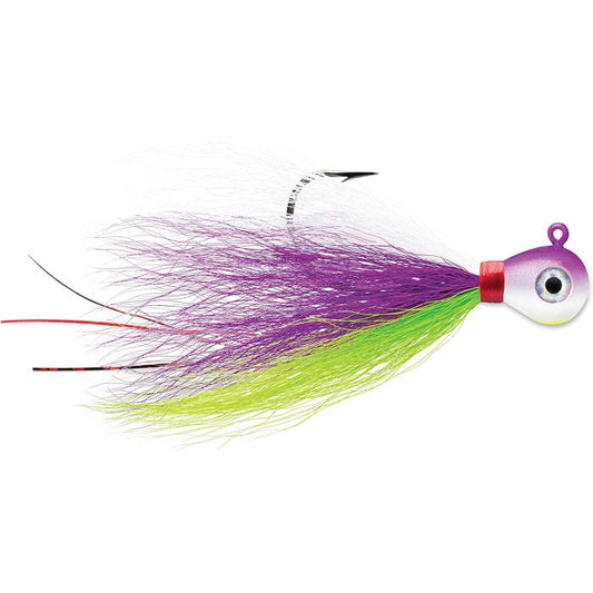 VMC BKJ1-PA Bucktail Jig, Sinking 1oz, #6 Hook, Purple Albino, 2pk