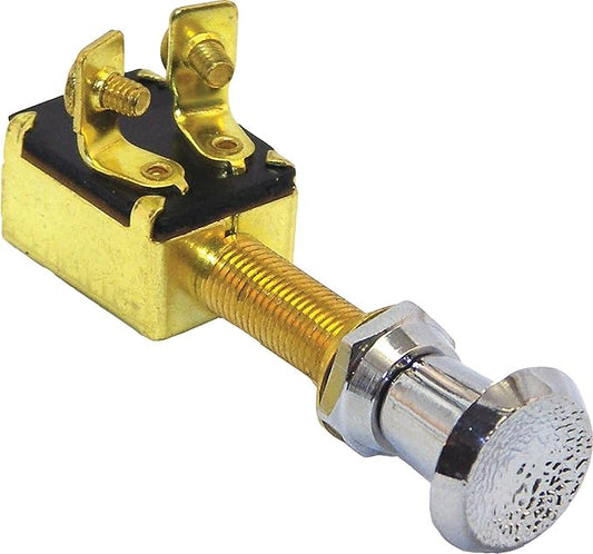 2-Position Brass Push/Pull Switch - 20 Amp Copper Plated.