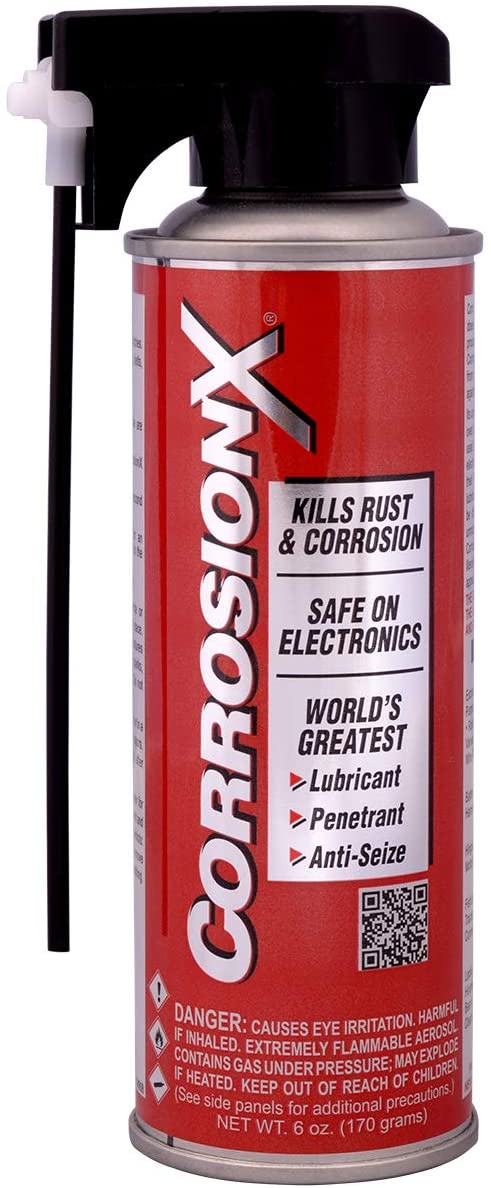 Corrosion X Inhibitor, Wet Lubricant Film, 6 Ounce Aerosol Can.