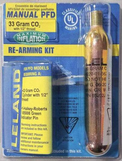 Leland 33 Gram Inflatable PFD Rearming Kit, Manual.