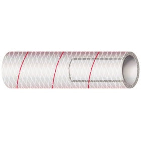 Shields Marine 1-1/8" Clear Reinforced Series 162 PVC Tubing with Red Tracer Per Foot