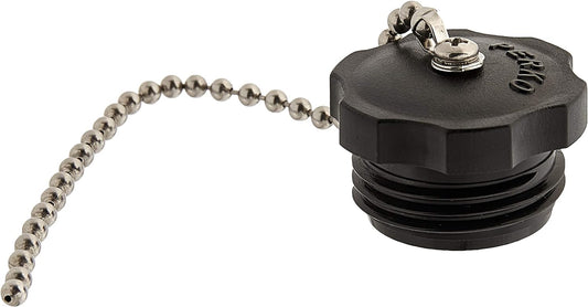 Perko Spare Plug Water Inlet Fitting with Cap and Chain - 1/2" Pipe Size.