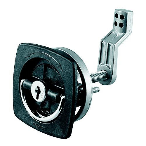 Perko 2-1/2" x 2-1/2" Black Flush Latch with Lock and Key.