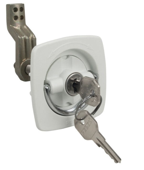 Perko (WHITE) 2-1/2" x 2-1/2" Locking with Key Flush Latch.