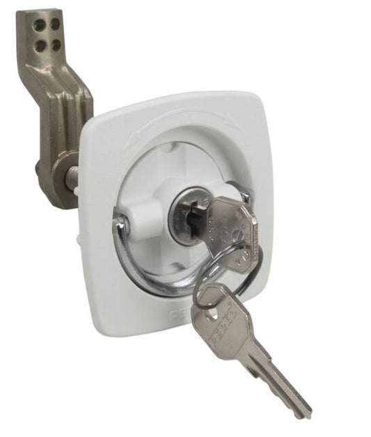 Perko (WHITE) 2-1/2" x 2-1/2" Locking with Key Flush Latch.