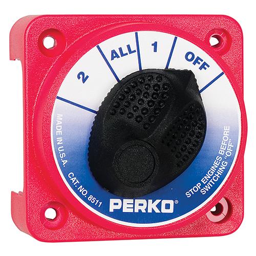 Perko Compact (2) Battery Switch, No Lock.