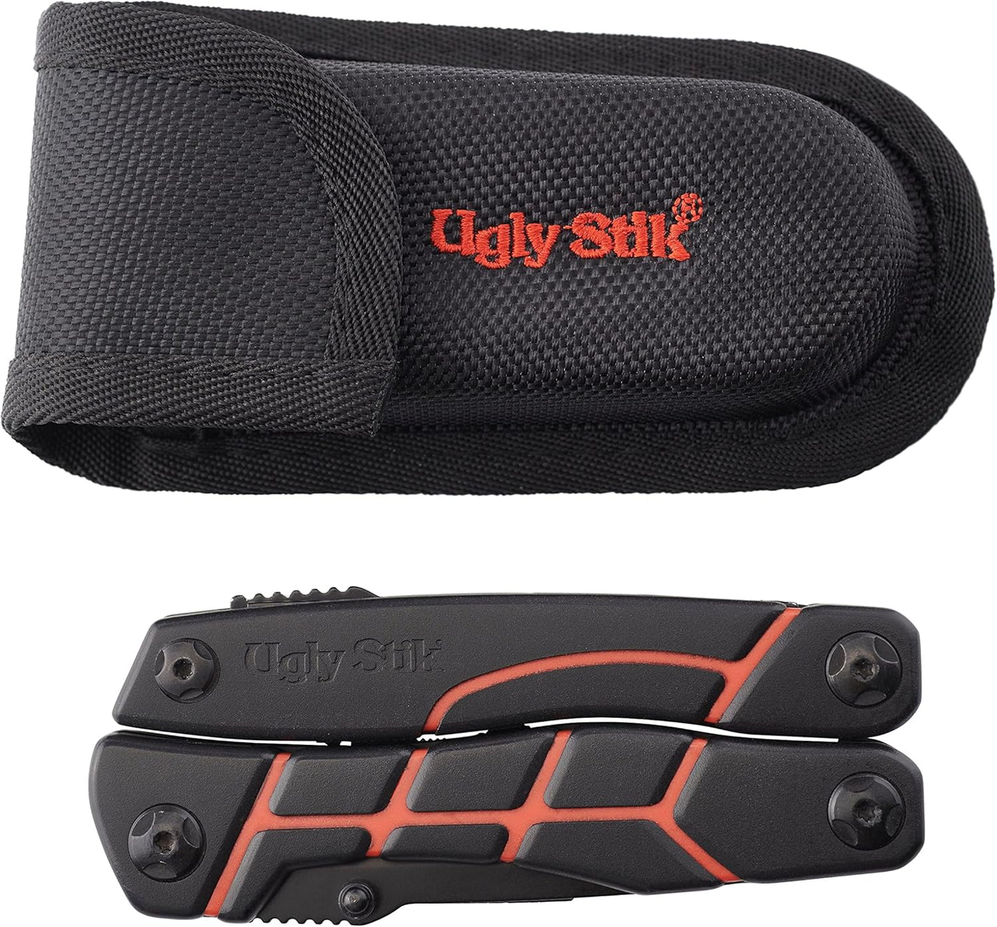 Ugly Stik Ugly Tools Multitool Knife for Fishing, 11-in-1 Fishing Tool for Anglers, Includes Pliers, Scissors, Knife, and Screwdriver, Non-Slip Grip Handle